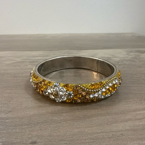 Silver Tone Rhinestone Bangle - Picture 3 of 6